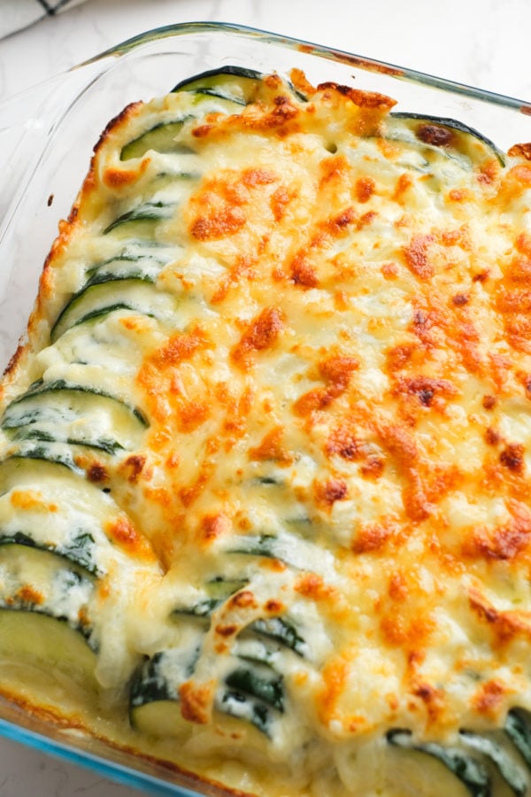 Zucchini Casserole with Sour Cream - Reluctant Entertainer