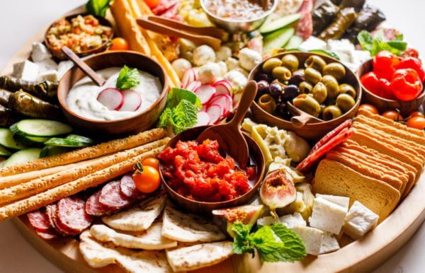 Charcuterie Board with pita bread