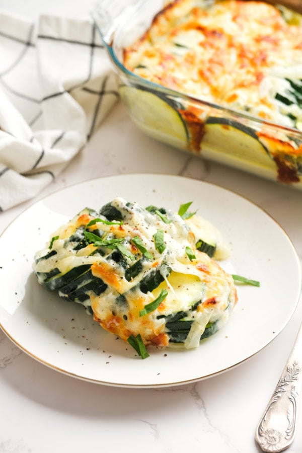 a serving of Zucchini Casserole with Sour Cream