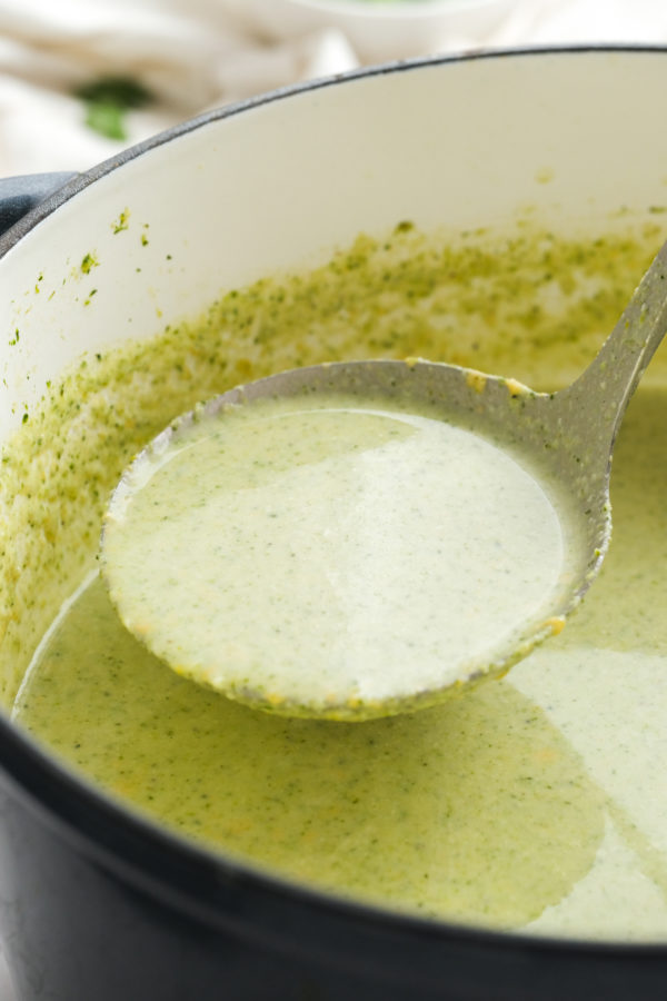 spoonful of broccoli soup