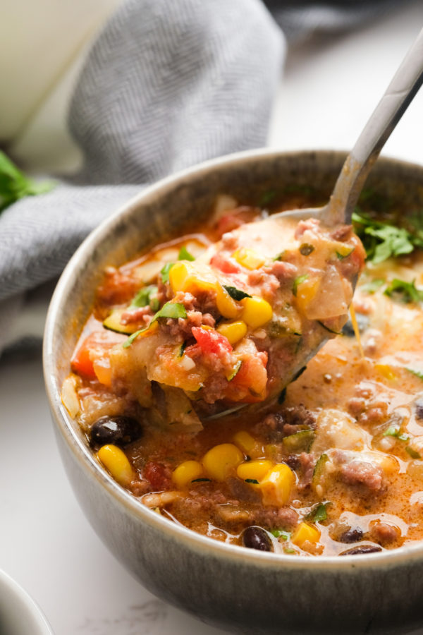spoonful of Mexican soup