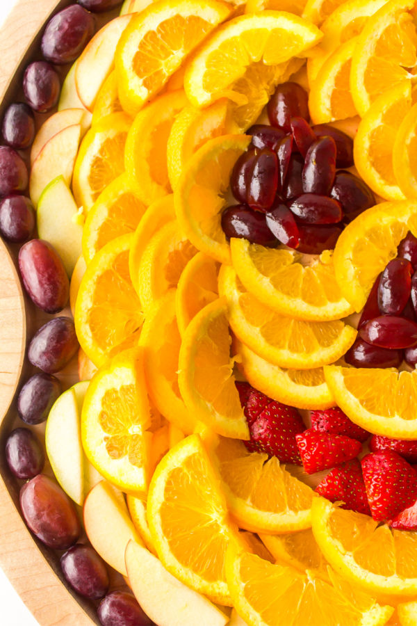 outline of a jack o lantern fruit platter