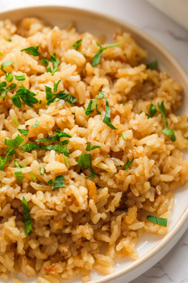 rice with butter and herbs