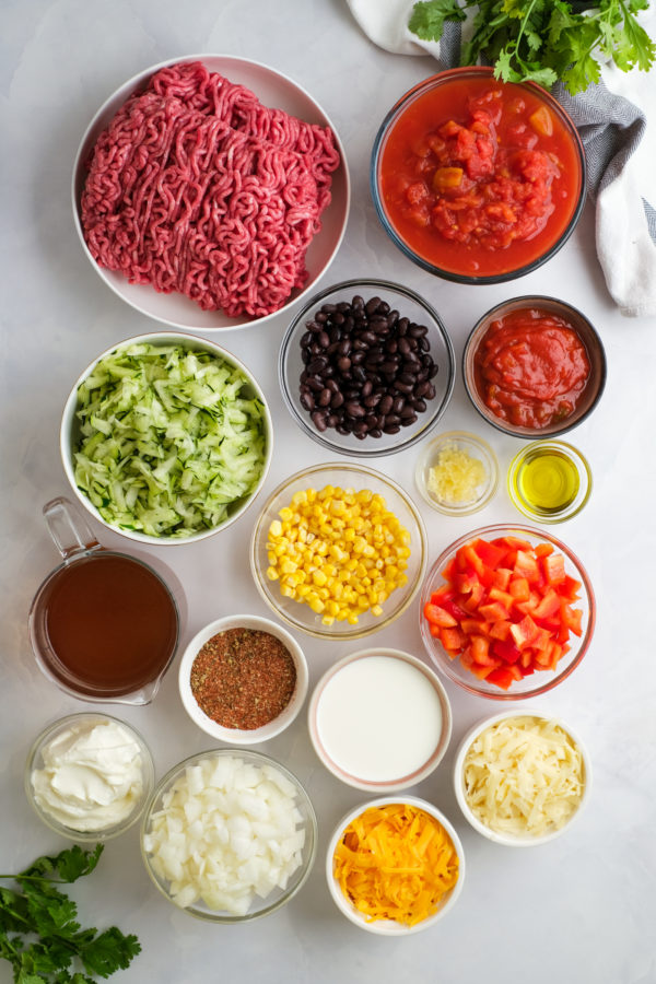 ingredients to make Mexican soup