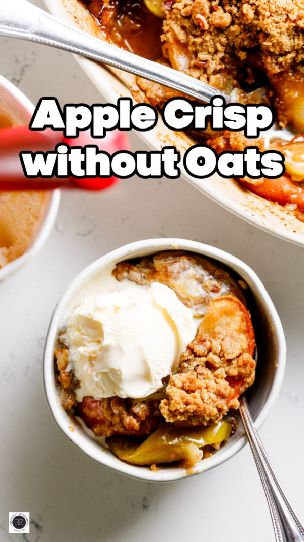 Apple Crisp Without Oats with ice cream