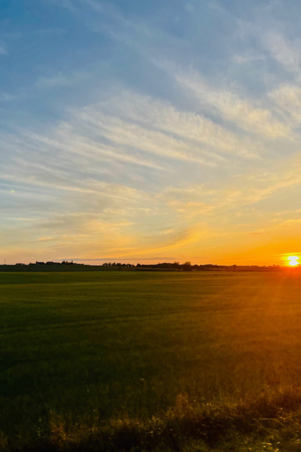 sunset in La Roche Posay, France