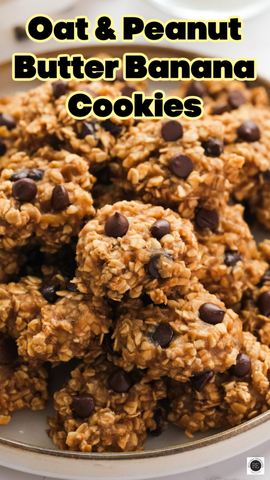 Oat Peanut Butter Banana Cookies - Reluctant Entertainer