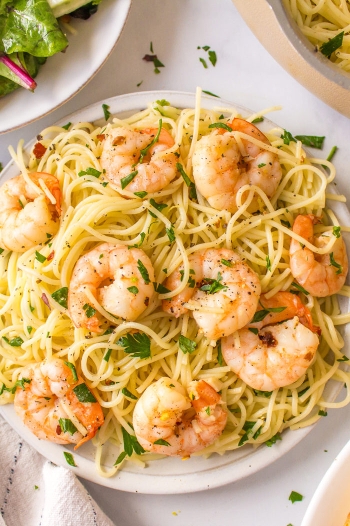 Shrimp Scampi with Angel Hair Pasta - Reluctant Entertainer