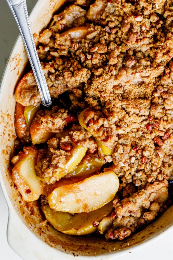 warm Apple Crisp with no oats