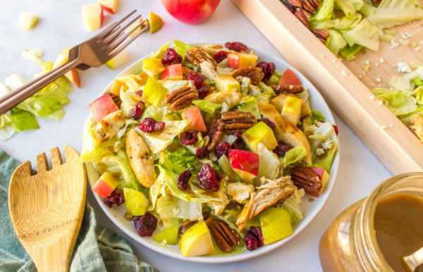 harvest fall salad with maple dressing