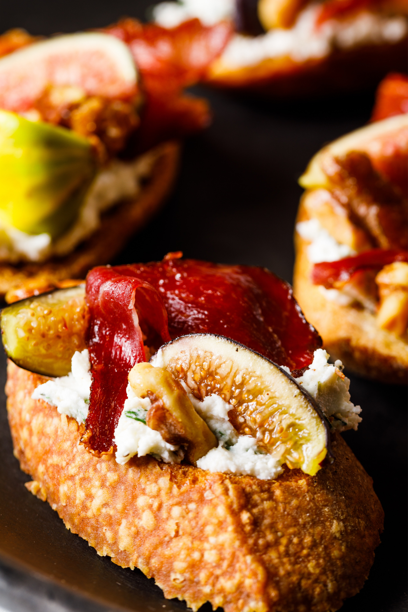 Crispy Prosciutto Crostini with Fig - Reluctant Entertainer