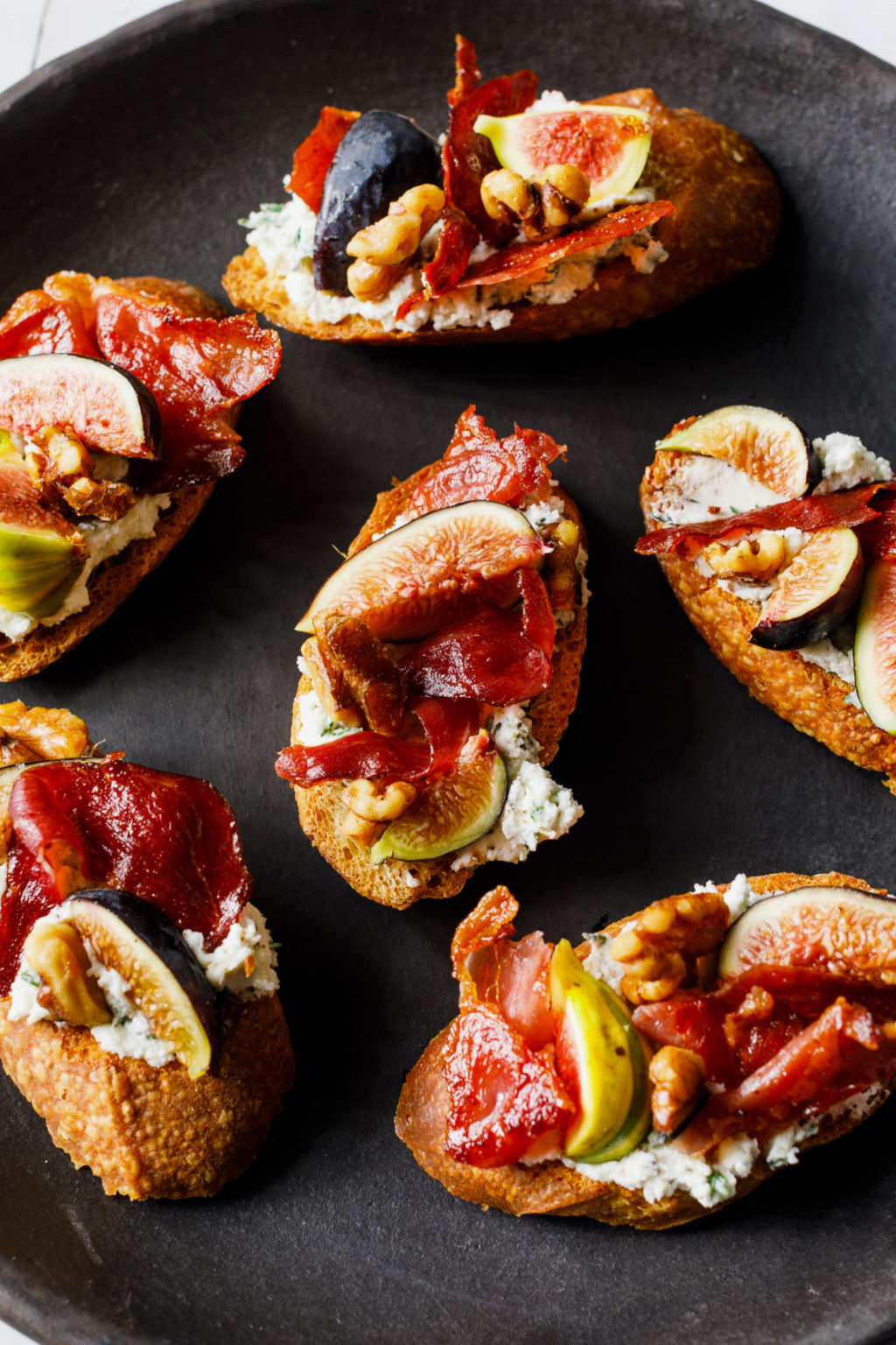 Crispy Prosciutto Crostini with Fig - Reluctant Entertainer