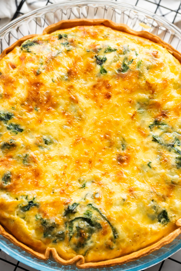 egg quiche with spinach