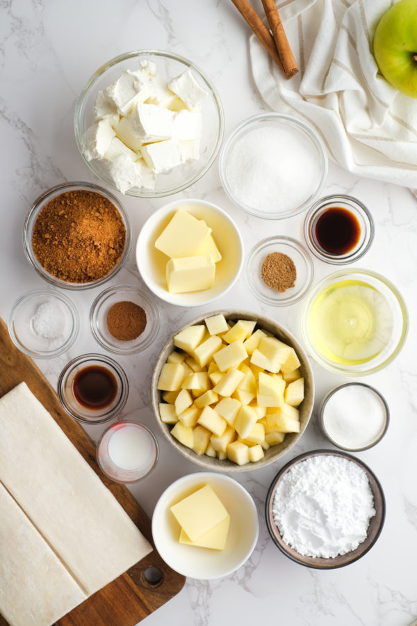 ingredients to make Apple Puff Pastry Braid