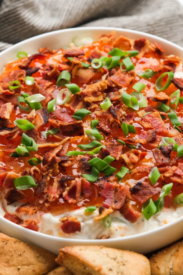 cream cheese dip wtih bacon and green onions
