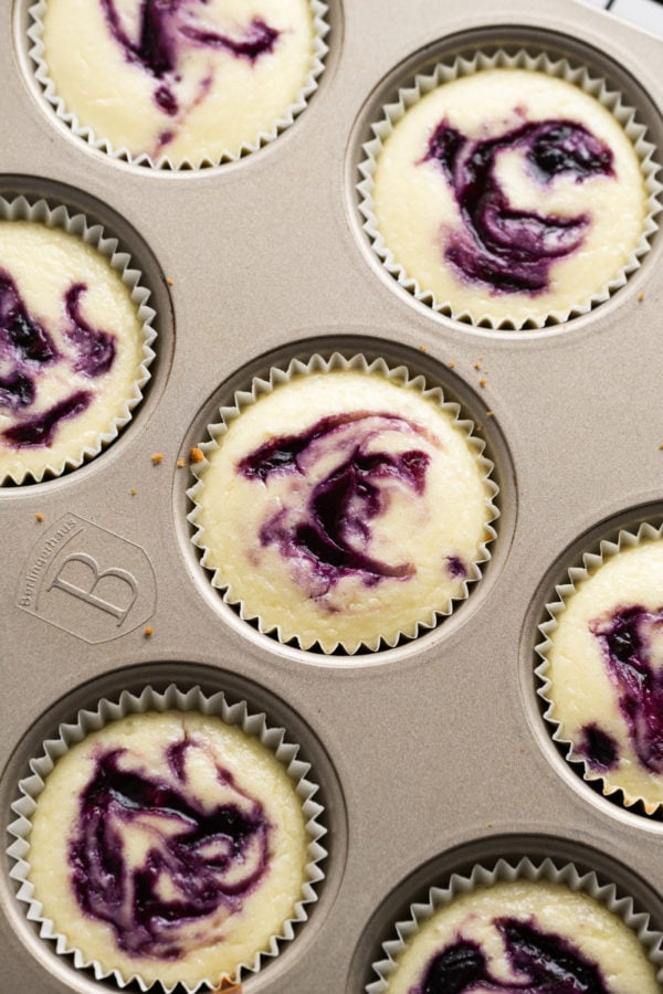 baked Mini Blueberry Cheesecakes