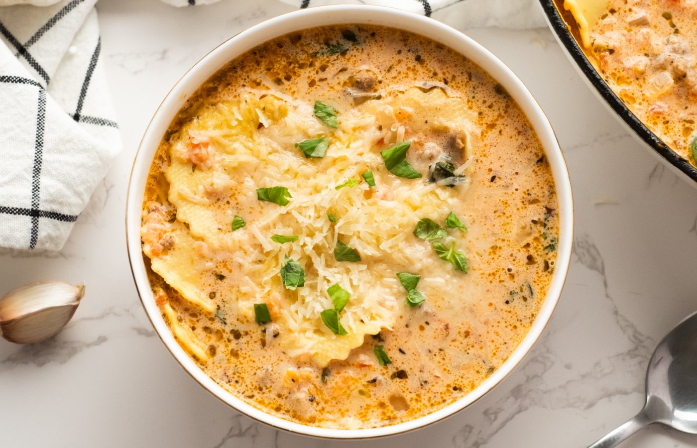 Creamy Ravioli Soup [reluctantentertainer.com]