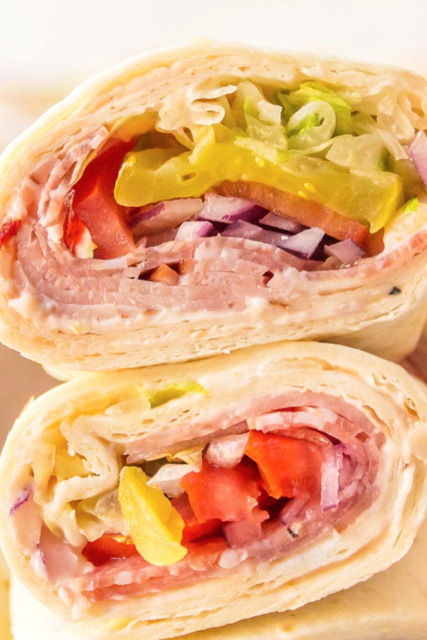 close up Christmas Sandwiches in tortilla