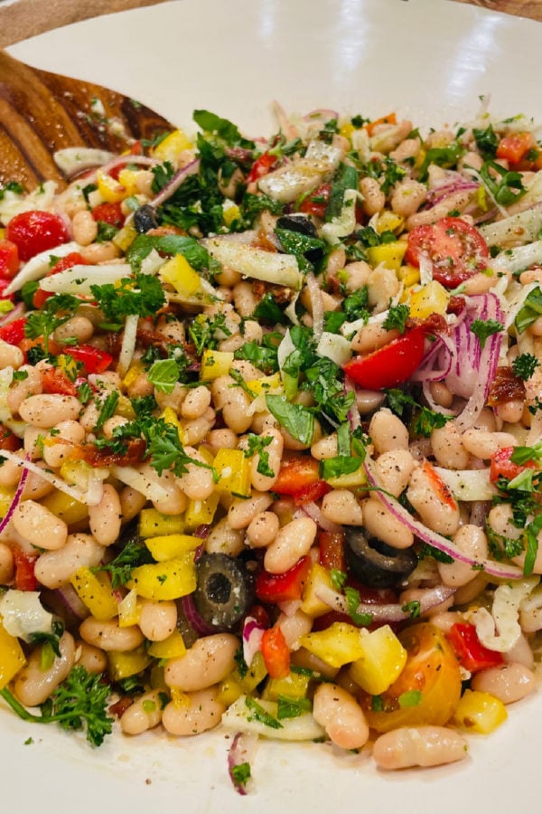 white bean salad with italian ingredients