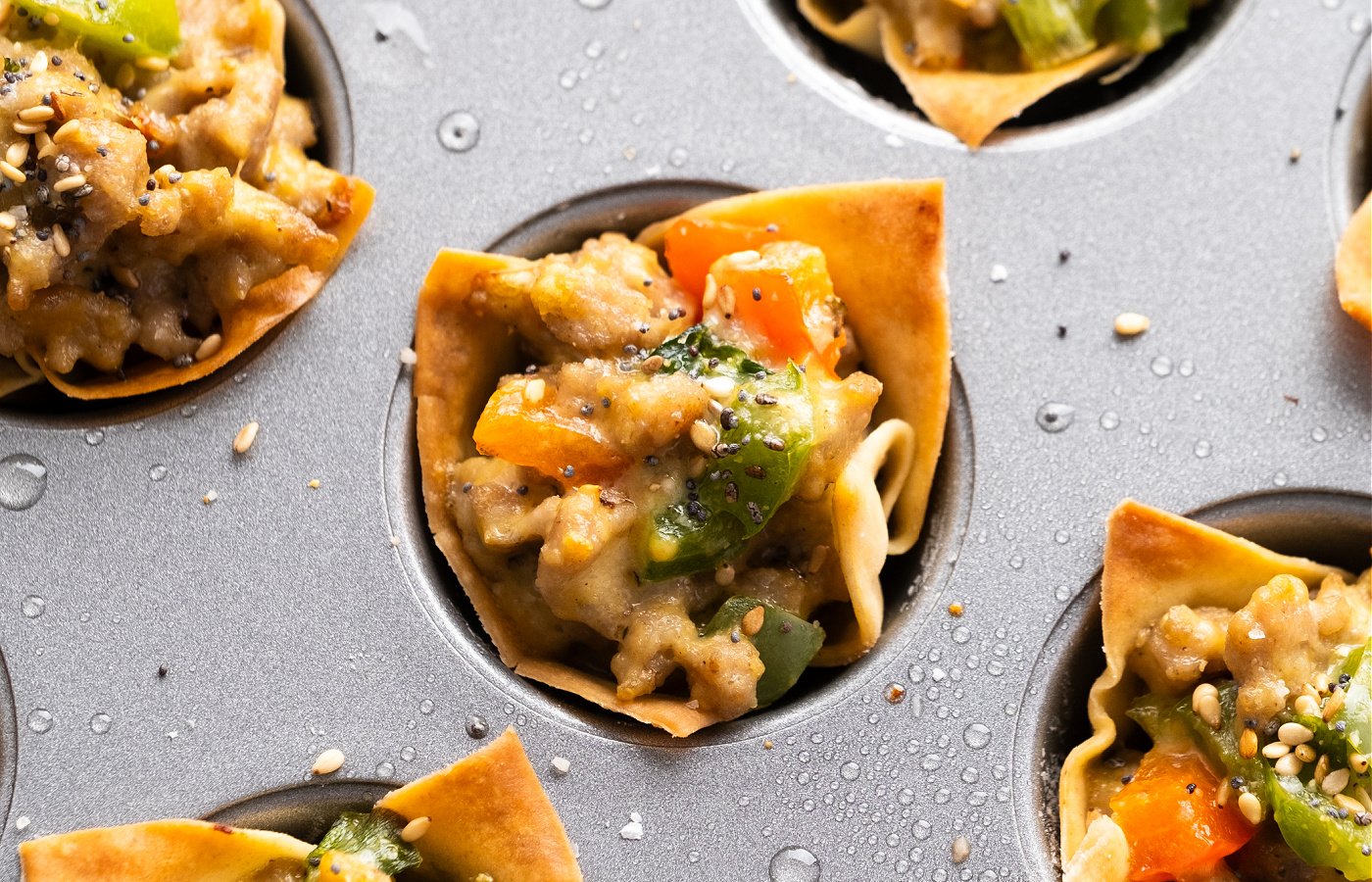 Sausage Wonton Bites Reluctant Entertainer