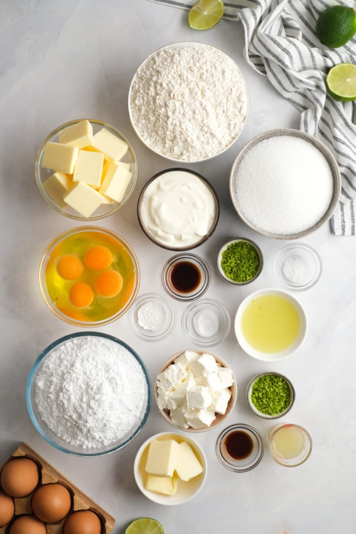 ingredients for cake and frosting