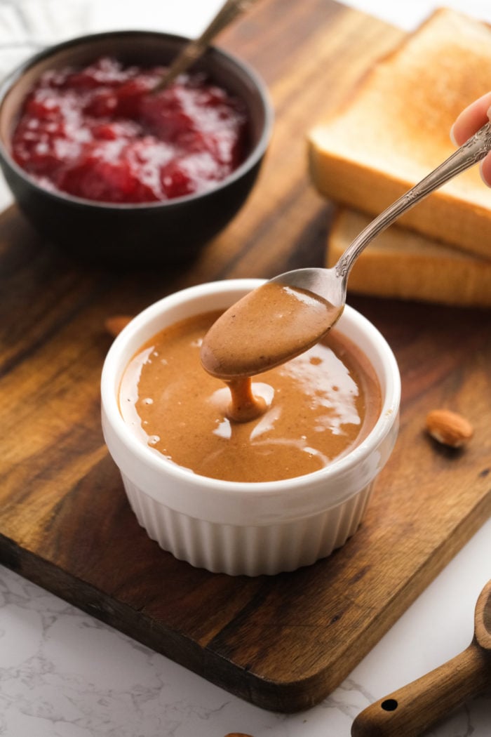 a spoonful of homemade Almond Butter