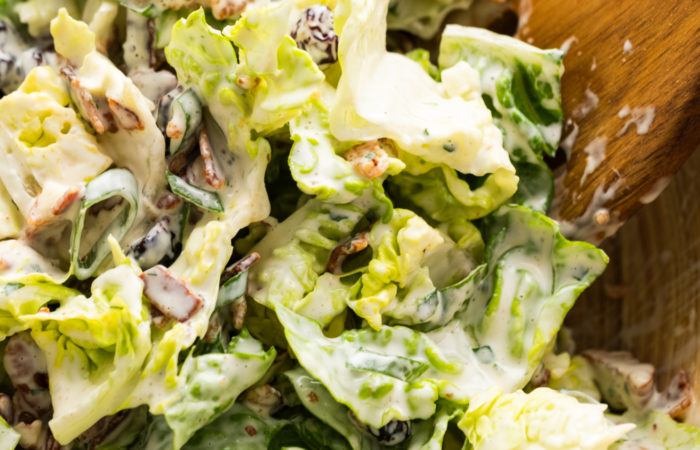 green salads with creamy pineapple dressings