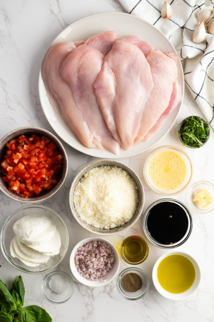 ingredients to make Bruschetta Chicken Bake