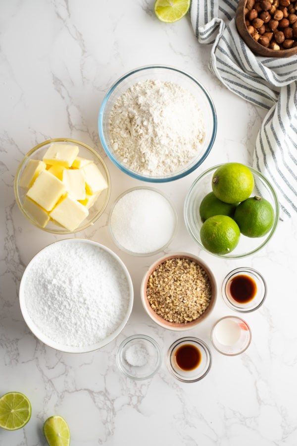 ingredients to make lime cookies