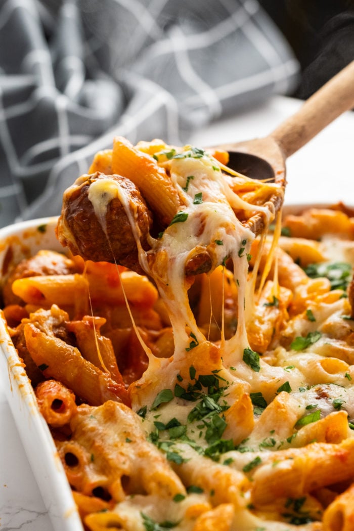 Dump and Bake Meatball Casserole - Reluctant Entertainer