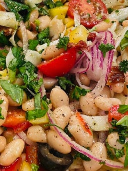 Italian Bean Salad with fresh herbs