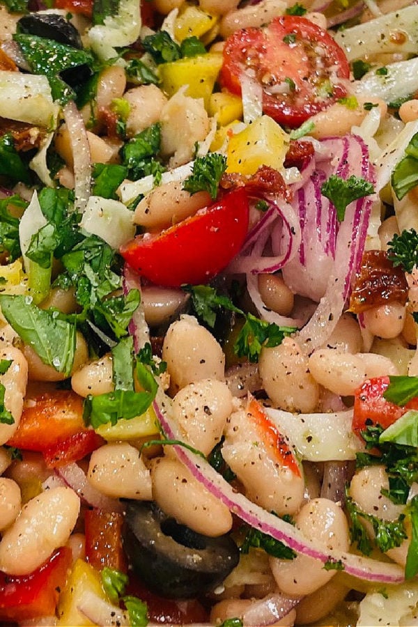 Italian Bean Salad with fresh herbs