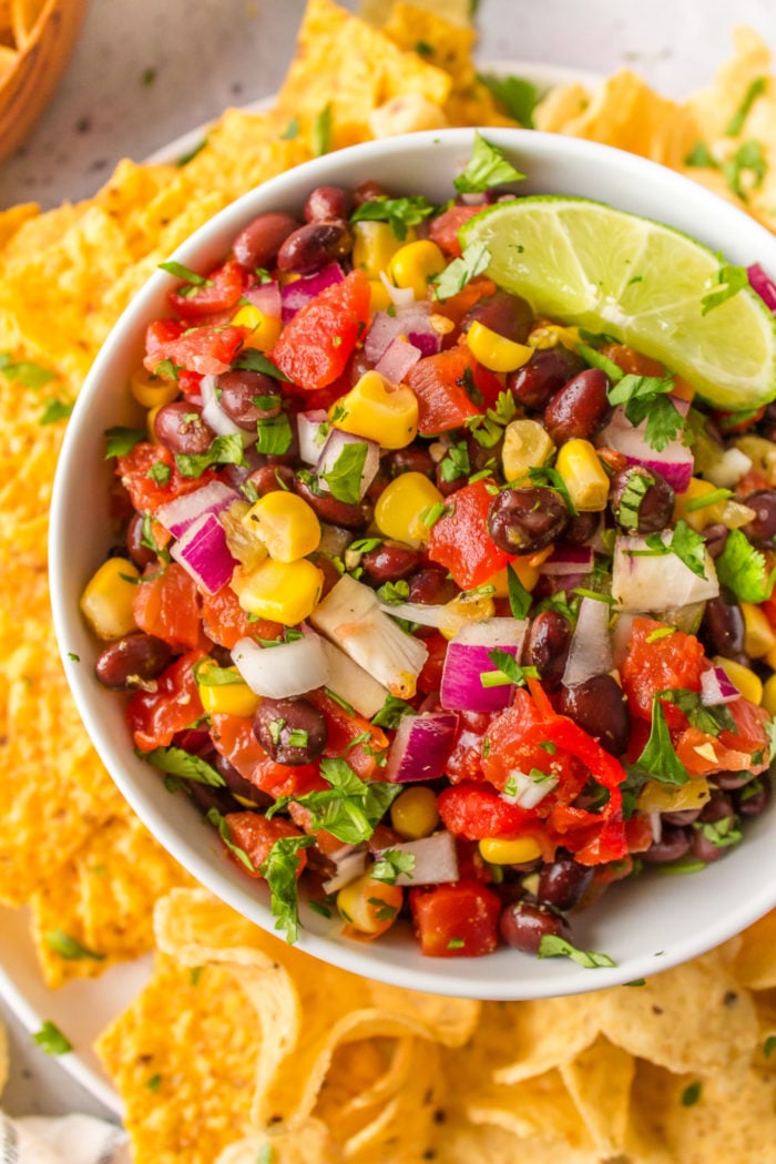 Spicy Black Bean Salsa with lime