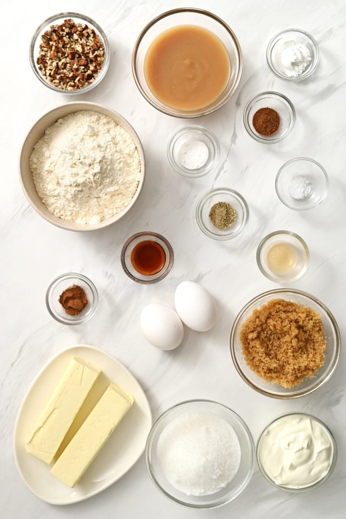 ingredients to make a Applesauce Coffee Cake