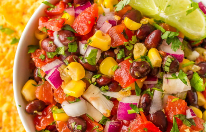 Spicy Black Bean Salsa with corn and Rotel