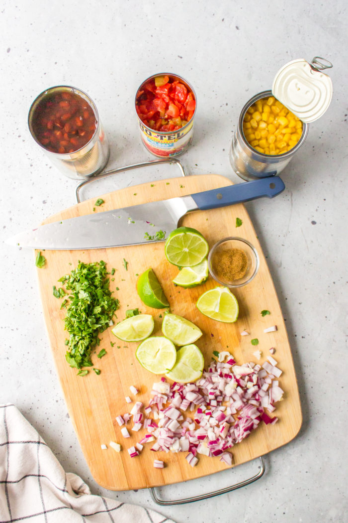 ingredients for Spicy Black Bean Salsa