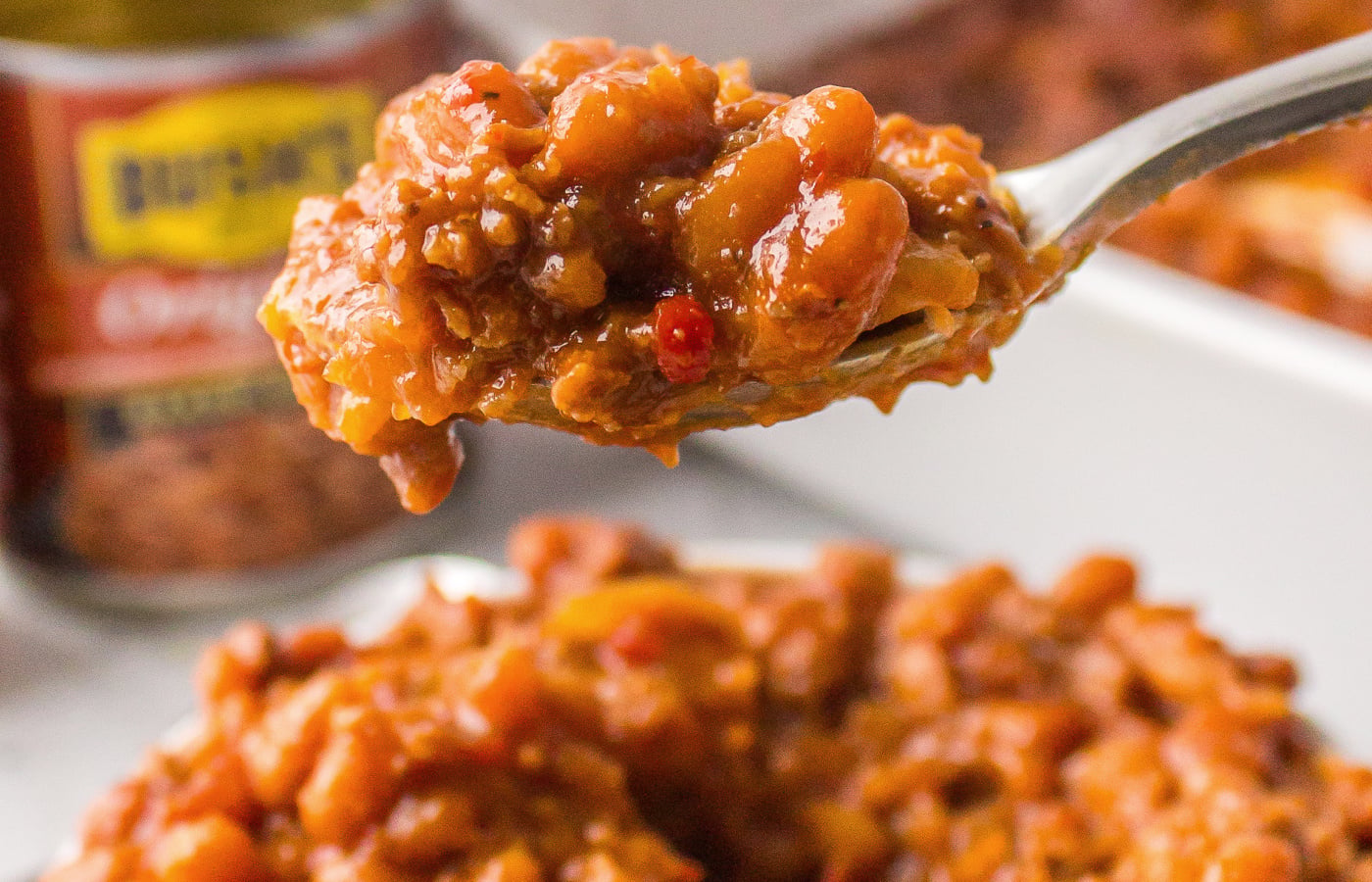 Baked Beans with Ground Turkey - Reluctant Entertainer