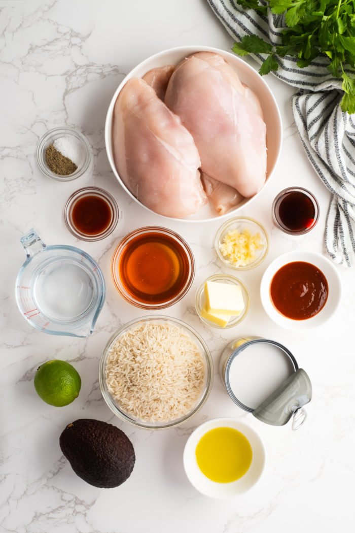 ingredients to make Sticky Coconut Chicken and Rice