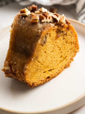 a slice of Bailey's bundt cake