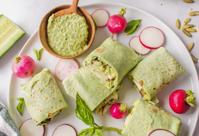 plate of wraps