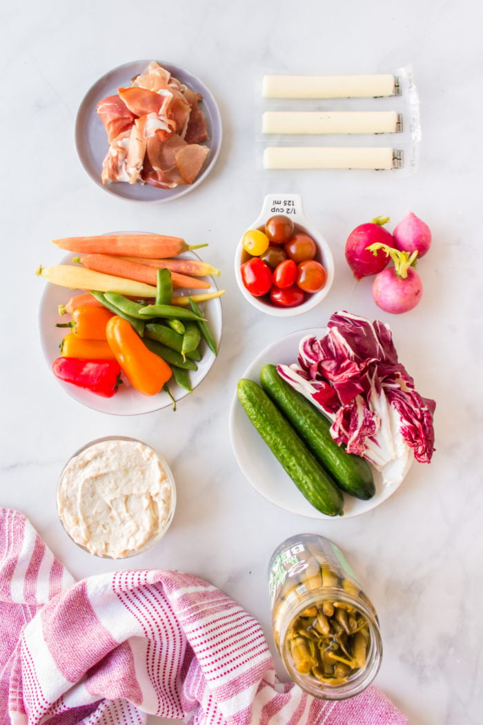 ingredients to make Spring Charcuterie Boards