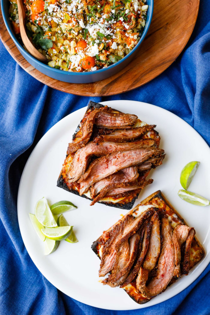 making an Open Face Flank Steak Sandwich