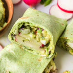 a wrap in spinach tortilla