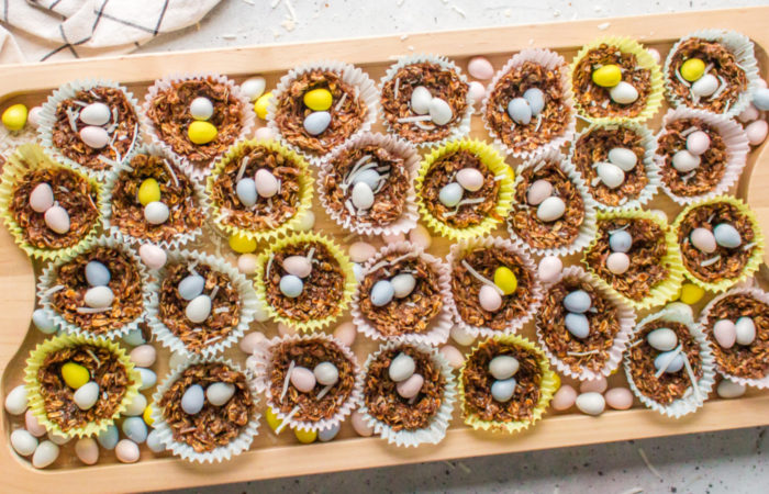 a board of 48 Easter cookies