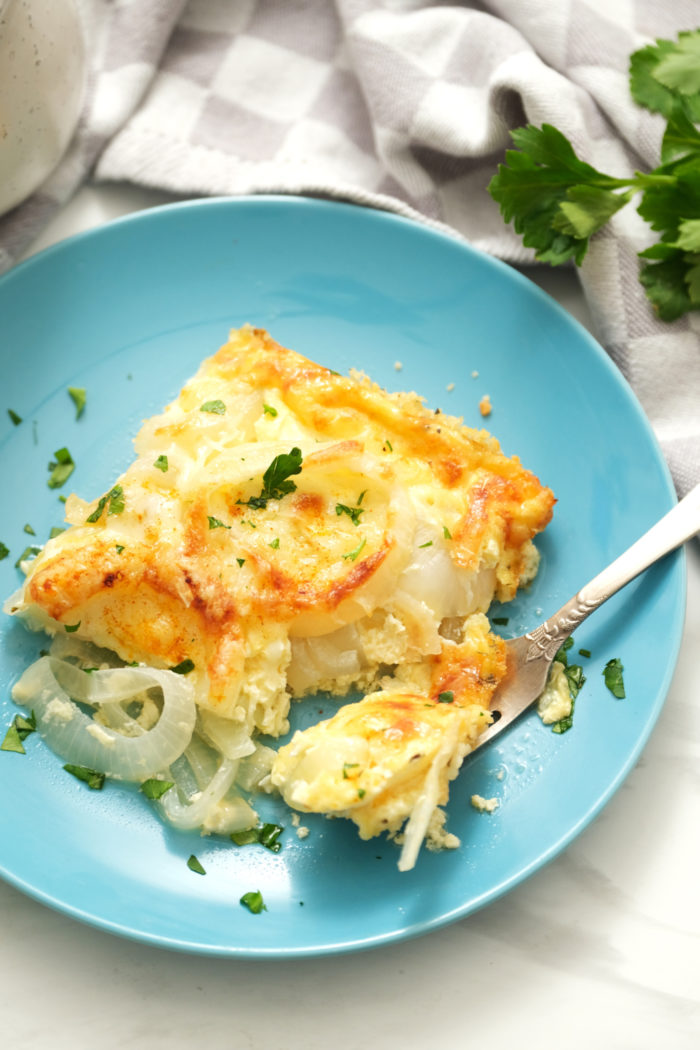 taking a bite of Vidalia Onion Casseroles