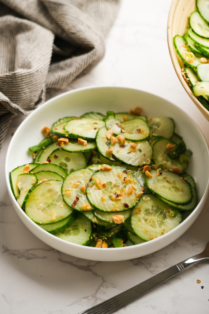 serving of Asian Cucumber Salad