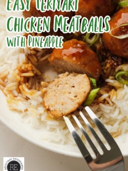 Easy Teriyaki Chicken Meatballs with Pineapples
