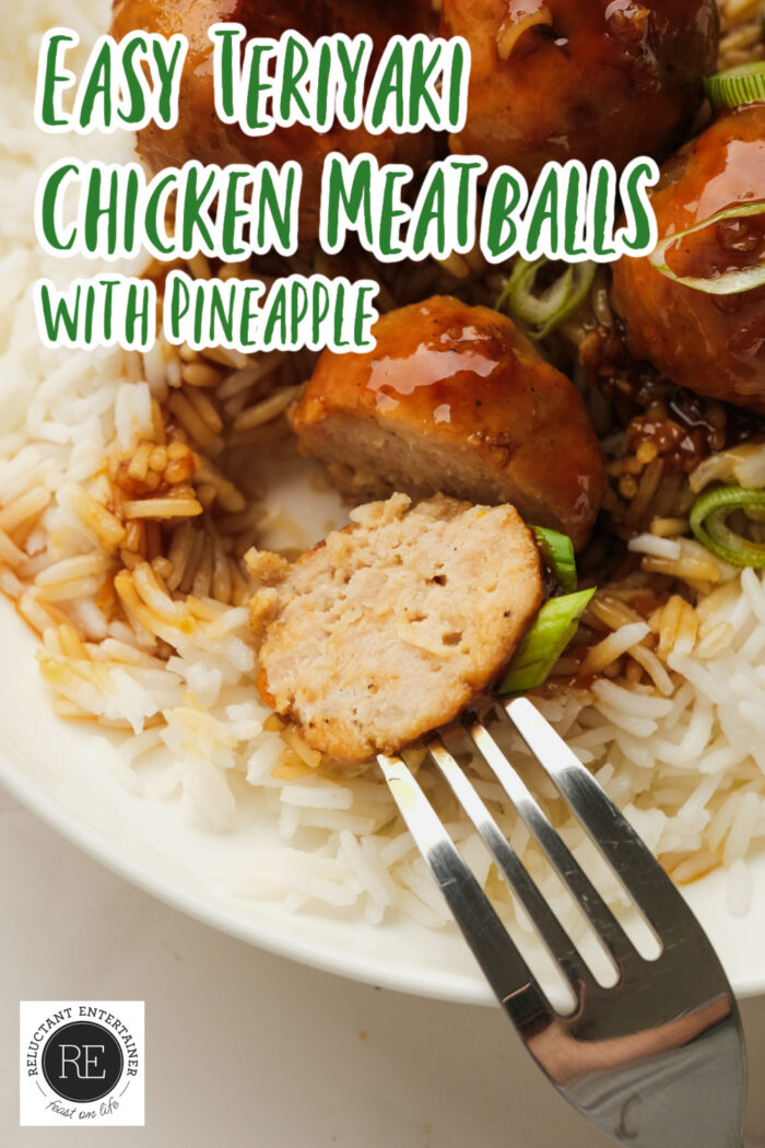 Easy Teriyaki Chicken Meatballs with Pineapples