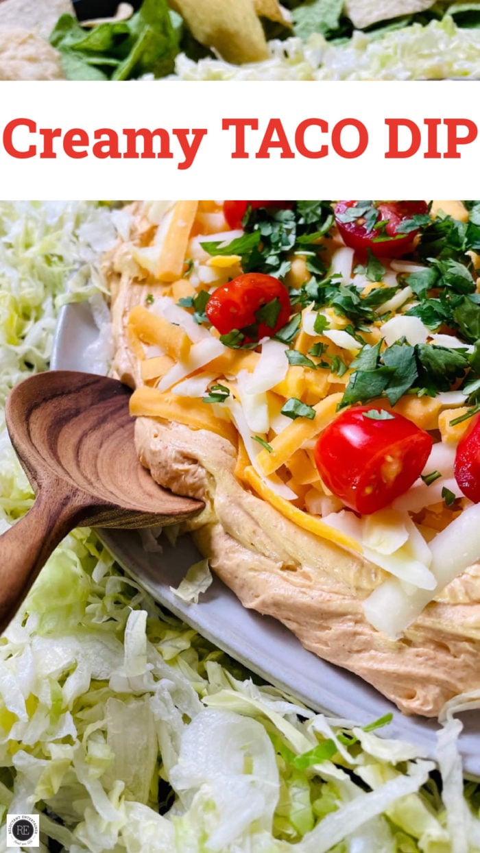 a creamy taco dip