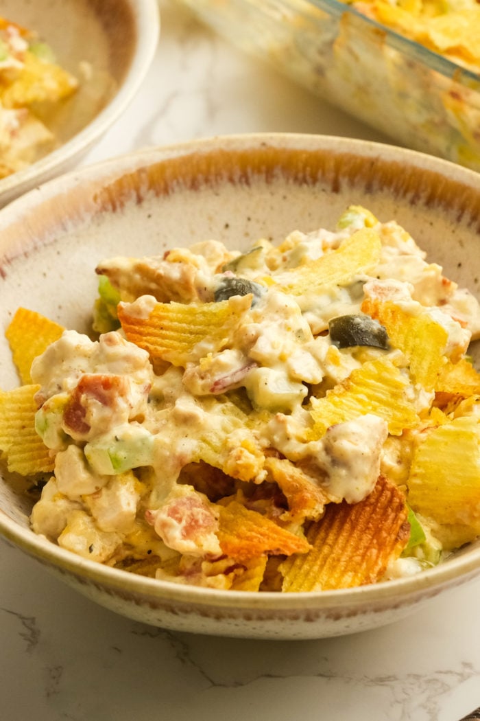 potato chips on Hot Chicken Salad